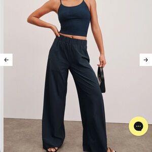 Women's Navy Wide-Leg Pants